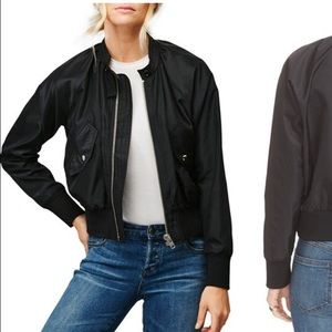 Free People Black Bomber Jacket
